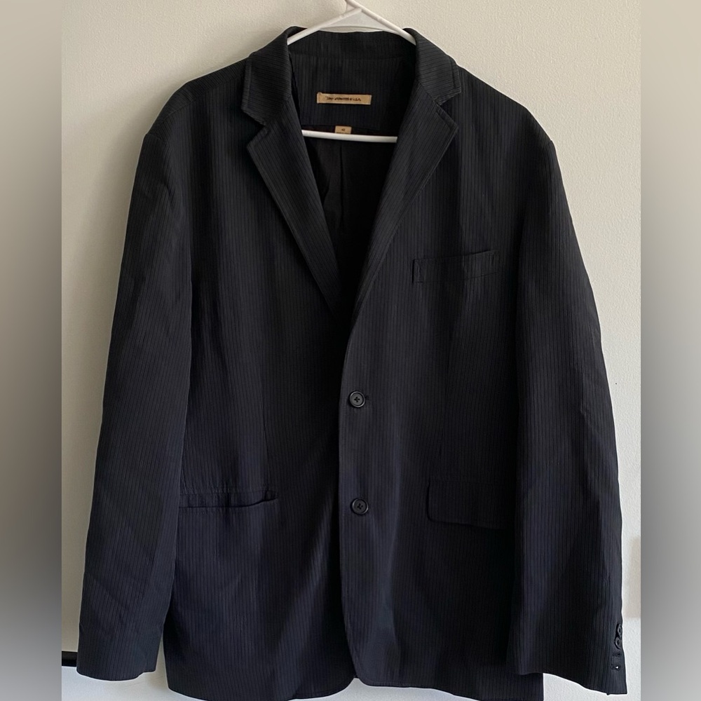 John Varvatos Black Pinstripe Suit Jacket